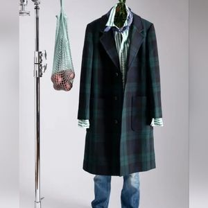 Alex Mill Blackwatch Plaid Cornelius Wool Over Coat Size XS